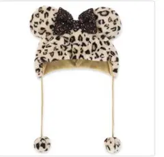 ディズニー　ファンキャップ　ヒョウ柄　ブラウン