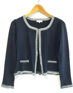 ネイビー 長袖 カーディガン ラメ きれいめ フォーマル