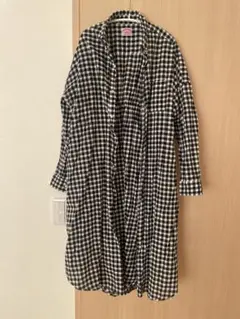 デニムダンガリー　チェックシャツワンピース