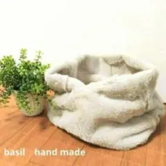 スヌード マフラー ネックウォーマー ハンドメイド ファー♡ホワイト