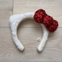 ユニバ USJ キティ カチューシャ スパンコール 白