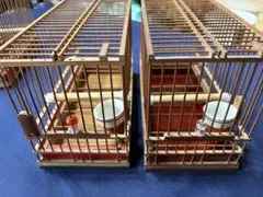 売り切り。木製 鳥かご 2個セット 伝統的デザインのサムネイル