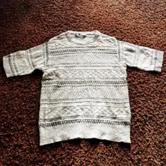 【希少】90s Burberrys サマーニット 半袖 L 白 旧タグ