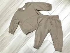H&M エイチアンドエム スウェット セットアップ ベージュ 80
