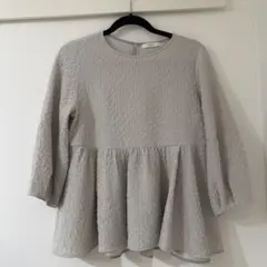 【美品】OPAQUE.CLIP ふくれジャカードペプラムブラウス