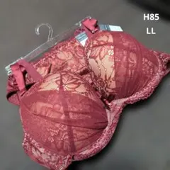 （925）レースブラジャーショーツセット H85 LL ワインレッド