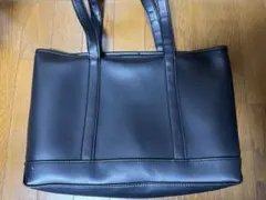 DEVICE＋ フェイクレザー シンプル シックデザイン ビッグ トートバッグ