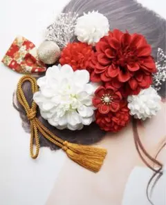 ハンドメイド　成人式　振袖　卒業式　袴　結婚式　前撮り　髪飾り　謝恩会つまみ細工