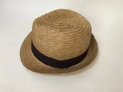 ベージュ ストロー フェドーラハット おしゃれ帽子