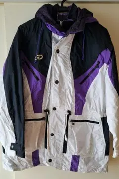 GONA フード付きジャンパー ブラック/ホワイト/パープル