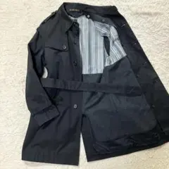 ポールスミス　トレンチコート　ライナー付き　ストライプ　カシミア　ブラック　M