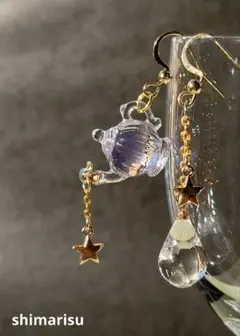 透明ポットのピアスno.261