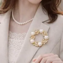 ブローチ　コサージュ　セレモニー　行事　ワンポイント　パール　アクセサリー