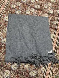 ★HERMES エルメス 大判 フリンジマフラー カシミヤ100％ 無地★