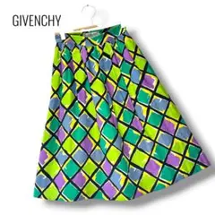GIVENCHY ジバンシィ フレアスカート マルチカラー 総柄 麻100%のサムネイル