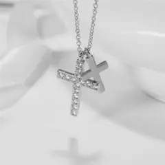 クロスモチーフネックレス シルバー ローズゴールド