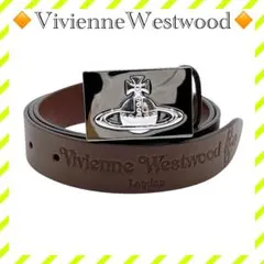 美品✨️Vivienne Westwood ベルト クロコ 土星 シルバー 革 SUEDE SMALL ORB BUCKLE ベルト(ブラウン系×シルバー)（メンズ
