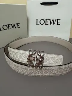 LOEWE ロエベ ブラウン アナグラム クロコダイル風 レザーベルト