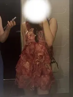 ワンピース ペイズリー エスニック ピンク 赤 フリル キッズサイズ