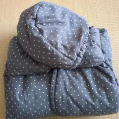 グレー 星柄 フード付きジャンプスーツ