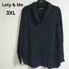 Lety & Me【3XL】ブラック長袖セーター