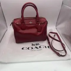 COACH コーチ 2WAY ハンドバッグ ショルダーバッグ ボルドー レザー