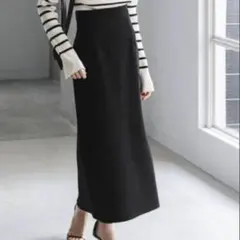 NOBLE ノーブル ジャージーライクタイトスカート ブラック 34 極美品