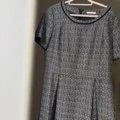 OPAQUE.CLIP 半袖ひざ丈ワンピース　ラメ入り格子柄