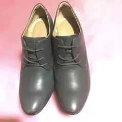 ほぼ新品 ECCO 24.5cm 本革レースアップパンプス