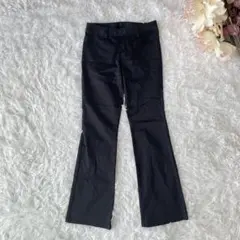 セミフレアパンツ（W61）ストレッチ　黒　美脚スラックス　着回し　シンプル