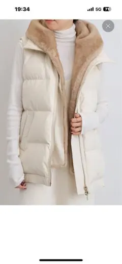 ⭐︎未使用LOU ANDREA⭐︎フード付。リバーシブルジレ　ダウン➕ファー 2026年最新】LOU ANDREA アンドレアの人気アイテム - メルカリ