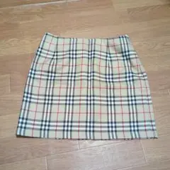 チェック柄ミニスカート ベージュ