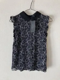 ZARA 　レースノースリーブシャツ 黒