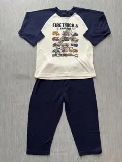 消防車・救急車デザイン　長袖パジャマ 120cm