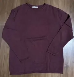 nano universe ナノユニバース 長袖ニット ワインレッド　Lサイズ