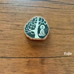 消しゴムはんこ　ブッダと菩提樹