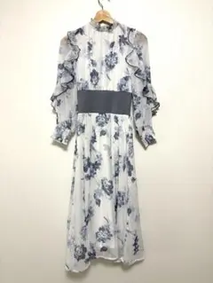 ☆tocco☆花柄シフォンワンピM フリル袖 清楚 フェミニン ／M