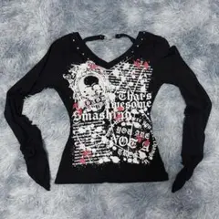 スカル パンク y2k グランジ Tシャツ カットソー