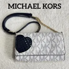 希少　限定品　マイケルコース　チェーンショルダーウォレットバッグ　ハート柄　総柄