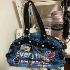 チェック　ハンドバッグ