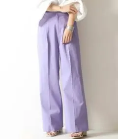 【美品】Spick&Spanスラックス センタープレス　ワイドパンツ