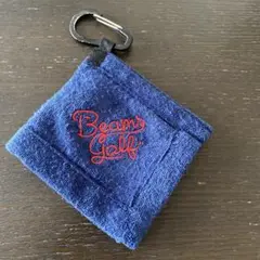 Beam's Golf ネイビー ゴルフタオル カラビナ付き