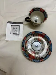 對山窯 有田大樽山花柄カップとソーサーセット