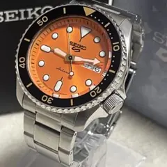 SEIKO 5スポーツ SBSA231 セイコー5 自動巻き オレンジ 極美品