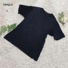 ユニクロ　ジルサンダー　スーピマコットンリラックスフィットクルーTシャツ半袖L黒のサムネイル