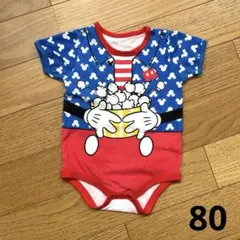80 ミッキーマウス 半袖 ロンパース コスプレ コスチューム ディズニー 夏