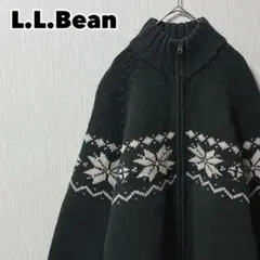 L.L.Bean エルエルビーン ジップアップセーター ニット ノルディック柄のサムネイル
