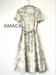 美品♡ケイミー 琉球紅型 なでしこ カシュクール ワンピース 花柄 S 美品♡ケイミー 琉球紅型 なでしこ カシュクール ワンピース 花柄 S