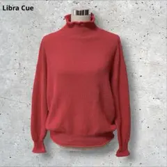 Libra Cue ハイネックニット セーター 鹿の子編み ゆったり 赤 美品のサムネイル