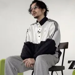 常田大希着用酷似品 adidas トラックジャケット 白黒